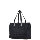 シャネル ニュートラベルライン トートMM ココマーク トートバッグ A15991 ブラック ナイロン レザー レディース CHANEL 【中古】